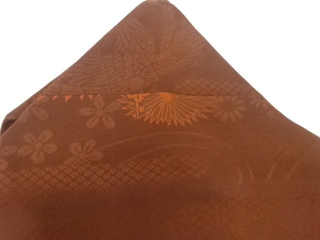  アンティーク　漆　菊模様織り出し名古屋帯（着用可）